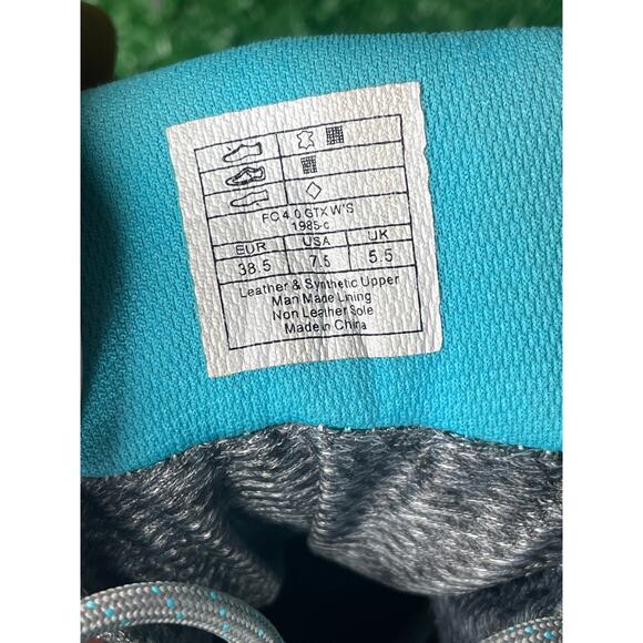 La Sportiva FC Eco 4 GTX Goretex Tan Blue Mid Leather Hiking Boots Womens US 7.5 - Picture 8 of 8